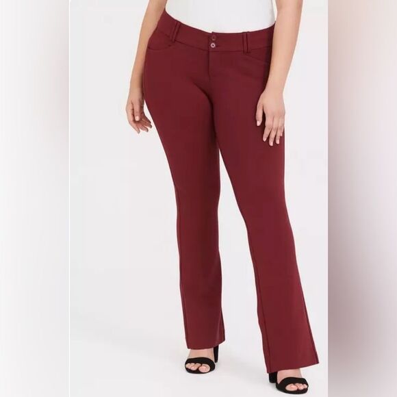 torrid Pants - Torrid Deep Red Studio Signature Premium Ponte Stretch Trouser